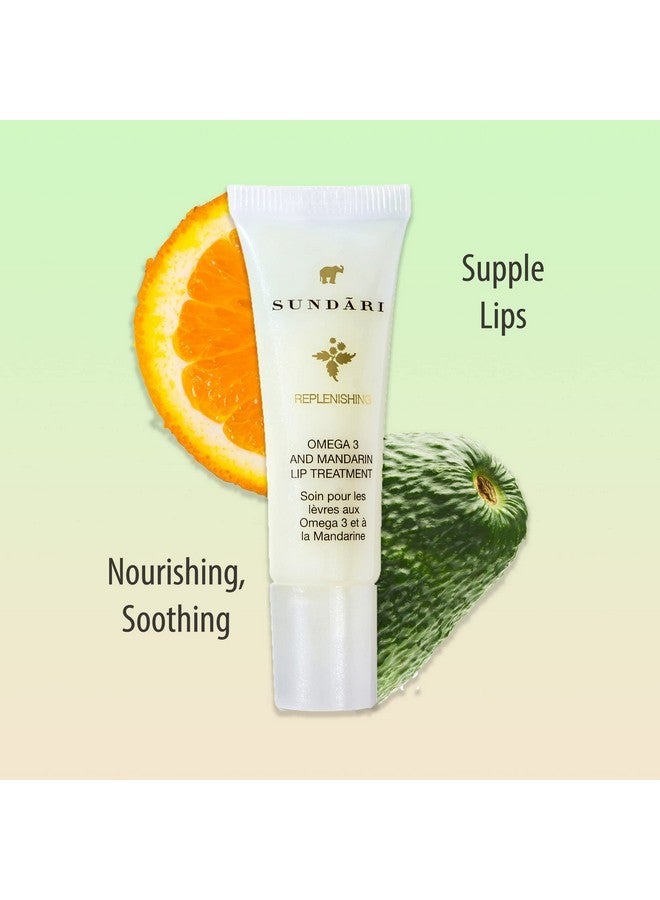 SUNDARI Omega 3 and Mandarin Lip Treatment, 0.42 Fl Oz, Hydrating Lip Balm for Dry, Chapped Lips, Nourishes, Soothes, and Heals Lips, Reduces Lines - Image 2