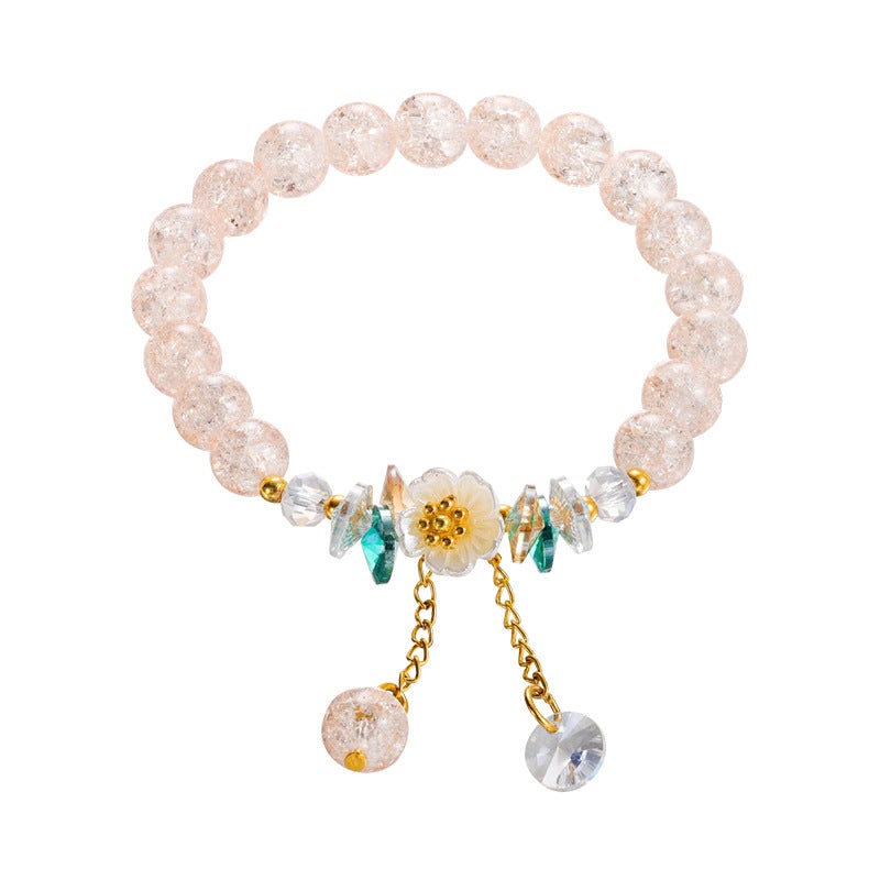 Children Crystal Beaded Bracelet with Daisy Charm - Hypoallergenic, Adjustable, Unisex  Gift - Image 1