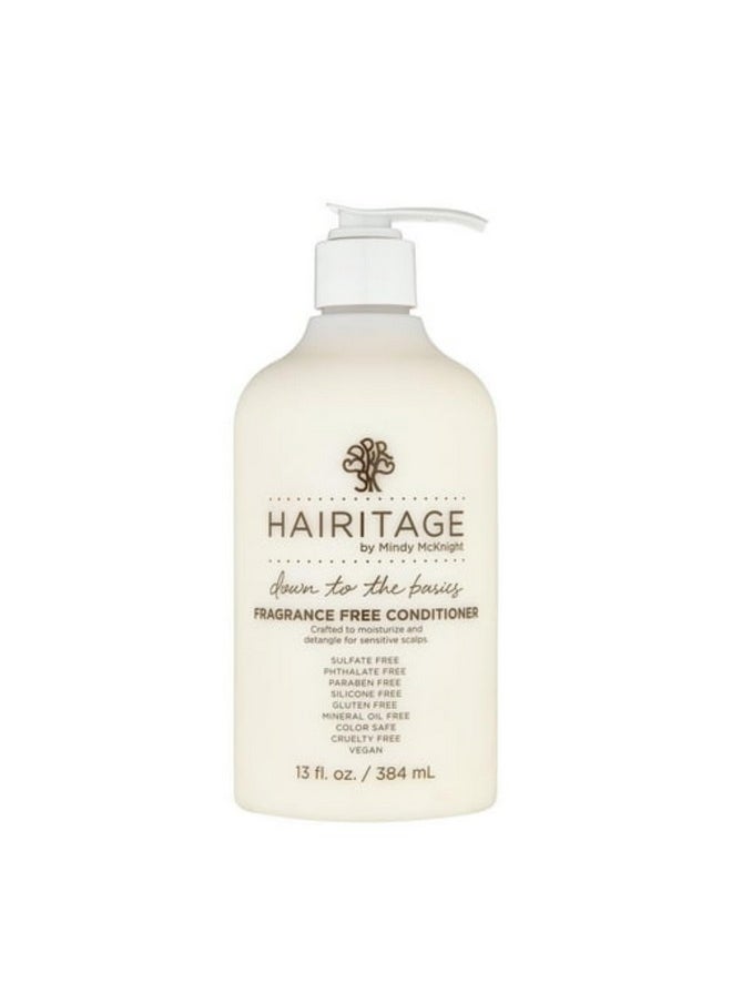 Hairitage - Down To The Basics Fragrance-Free Conditioner Formulated With Chamomile + Sunflower Seed Oil - Ultra-Mild + Moisture Rich - For Sensitive Scalps - No Artificial Perfumes, 13 Oz - Image 1