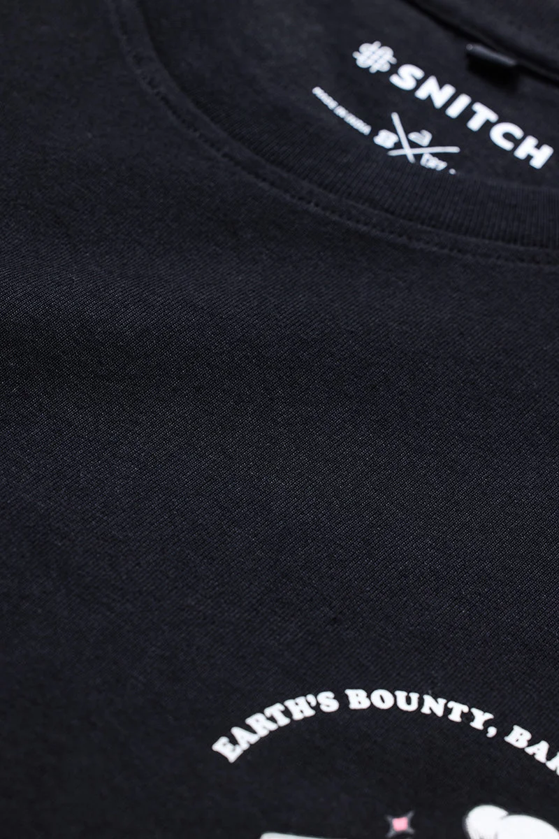 SNITCH Stoney Johnny Black Slim Fit T-Shirt