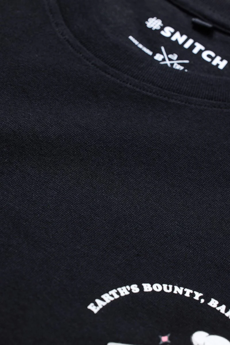 SNITCH Stoney Johnny Black Slim Fit T-Shirt