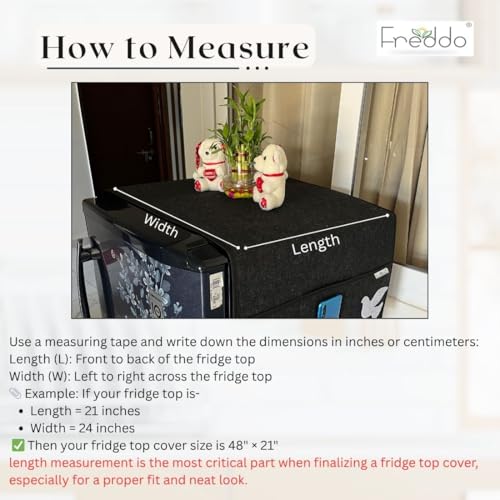 FREDDO Refrigerator/Fridge Top Cover With 5 Pocket, Mobile Pocket, Water-Resistant,Washable,Anti-Dust Protector for Top I Home Organiser(Top Area 26 x 22 inch), Black Color, Pack of 1 Piece - Image 3