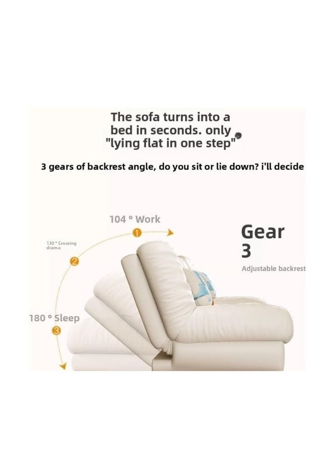 Poppins Home Modern 3-Seater Convertible Sofabed – Ultra Soft Tufted High Density Foam, Minimalist Scandinavian Style for Bedroom or Hotel Space Saving Folding Living Room Furniture (White) - Image 5