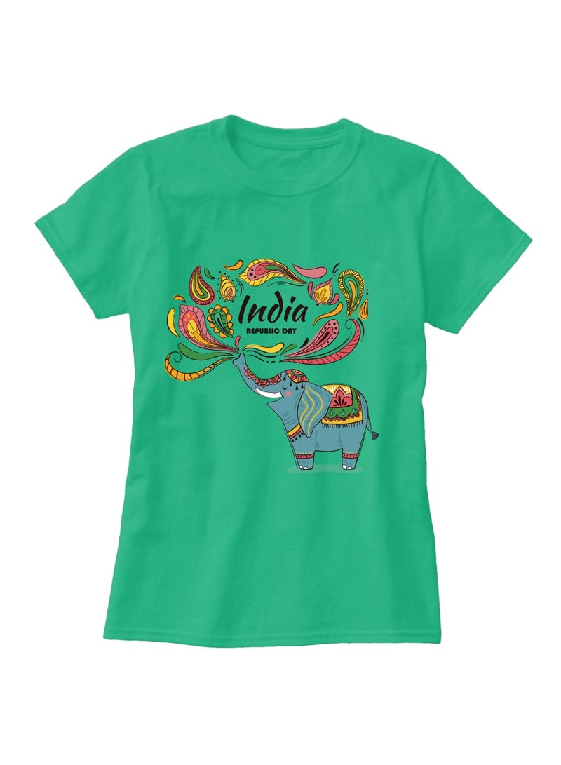 India Republic Day Adult Womens T-Shirt - Women’s Indian Flag Themed T-Shirt - Perfect for Independence Day - Gift for Friends and Family - Image 3