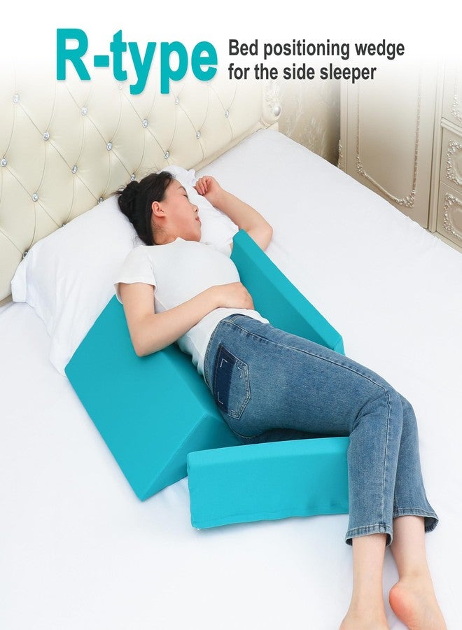 Fewener 3-in-1 Side Wedge Pillow,Wedge Pillow for Back Pain Relief,Foam Wedges for Positioning in Bed,Positioning Wedges for Bed Sores,for Seniors,Caregivers,Side Sleepers,After Surgery,Green - Image 4