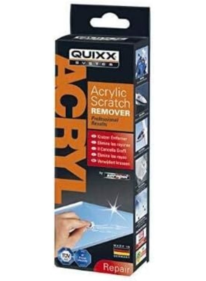 QUIXX 2019 Acrylic Scratch Remover for All Kinds of Acrylic and Plastic (50g Polish/1 Cloth/2 Sandpaper) - Image 2
