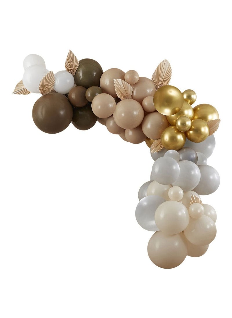 Ginger Ray Balloon Arch with Decorations Brown Gold Beige DIY Kit - Image 1