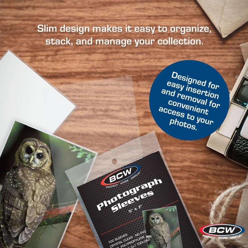 BCW 5x7 Photo Sleeves â€“ 100 ct | Acid Free, No PVC | Soft Clear Plastic Photo Sleeves | Archival Quality | Fits 5x7 Photos & BCW 5x7 Toploaders - Image 5