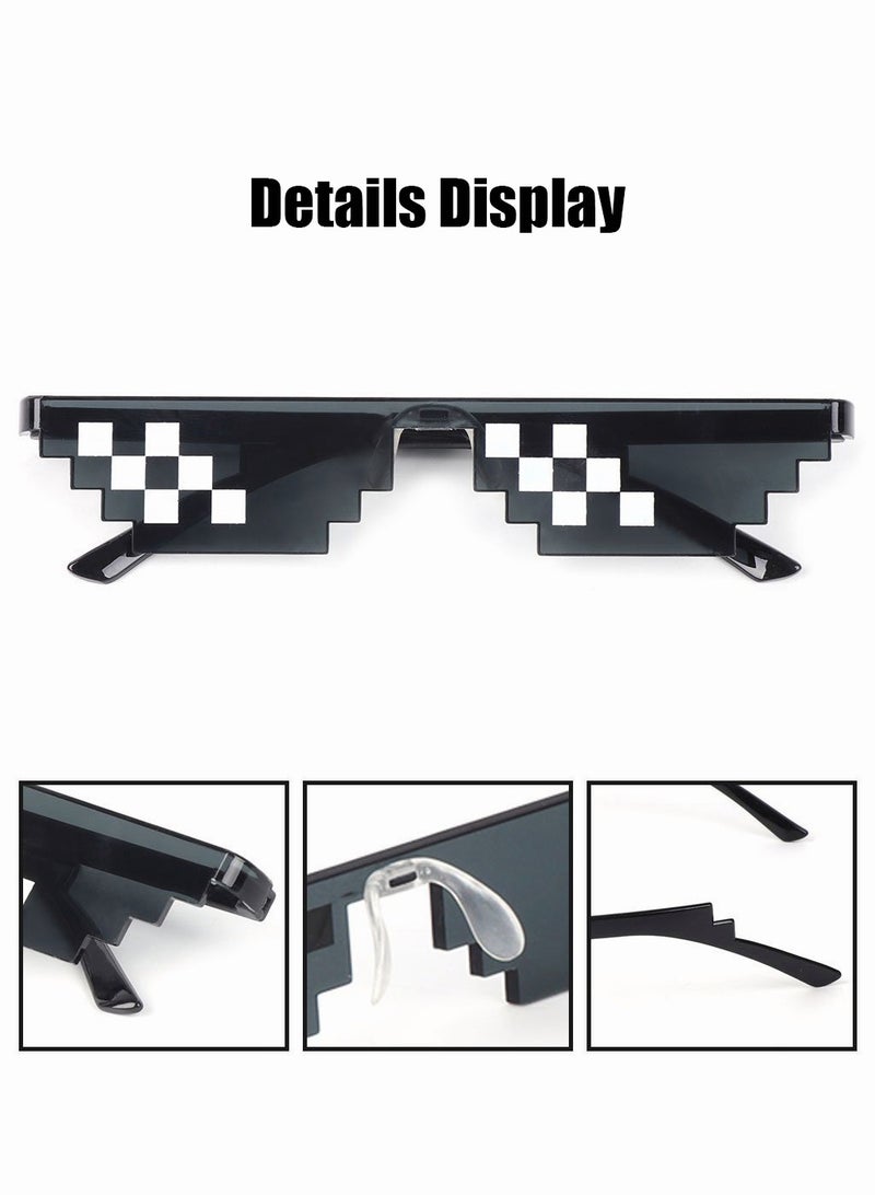 roaiss Unisex Party Sunglasses 8 Bits Style Pixel Mosaic Photo Props Decorative Glasses for Men Women (10 Pcs) - Image 5