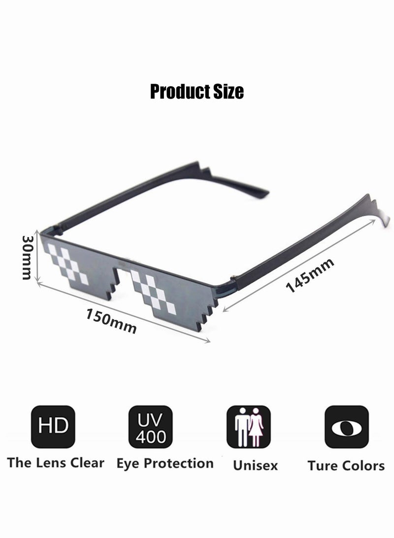 roaiss Unisex Party Sunglasses 8 Bits Style Pixel Mosaic Photo Props Decorative Glasses for Men Women (10 Pcs) - Image 4