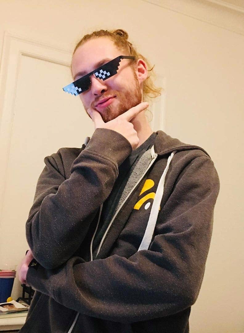 roaiss Unisex Party Sunglasses 8 Bits Style Pixel Mosaic Photo Props Decorative Glasses for Men Women (10 Pcs) - Image 3