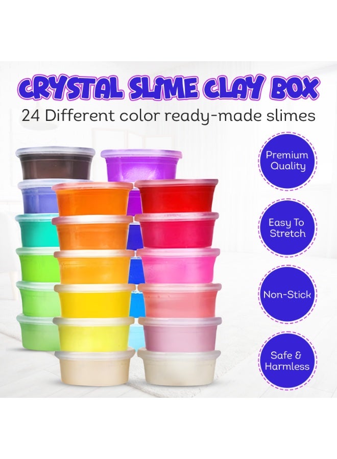 مجموعة سلايم محمولة للأطفال مكونة من 24 قطعة، مجموعة سلايم شفافة من الكريستال 5D، هدايا للأطفال من سن 6 سنوات فما فوق - Image 3