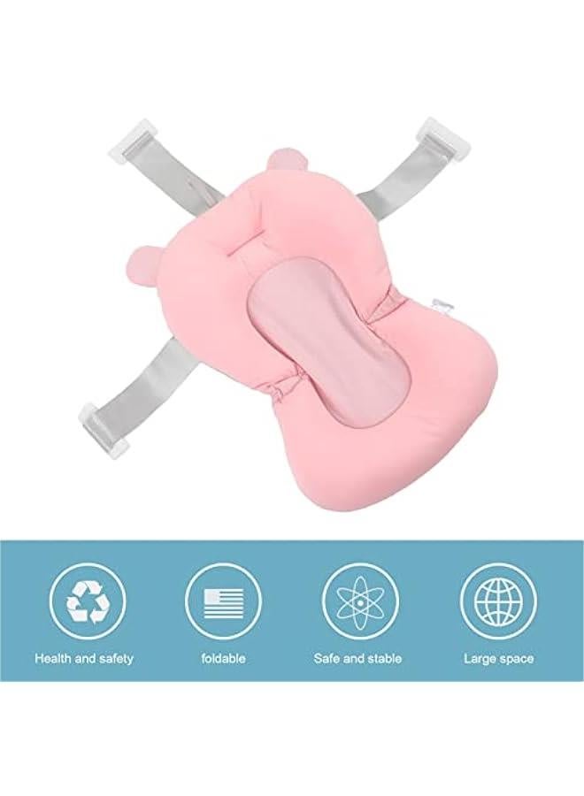 Baby Bath Seat Cushion, Floating Bath Support Mat Foldable Adjustable Infant Bath Supporter Newborn Bathtub Seat Cushion Nonslip Baby Bathtub Mat Baby Tub Pillow for 0‑12 Months - Image 2
