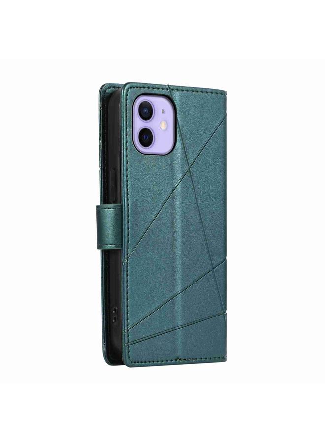 اس-توب جراب لهاتف iPhone 12 مصنوع من جلد البولي يوريثان الأصلي ومزخرف بخطوط منقوش - Image 3