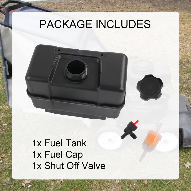 RALBDX 691993 4 Quart Plastic Fuel Tank With Cap & Shut-Off Valve Compatible With Lawn and Garden Equipment Engines,Some Specific Snow Blower,Tiller,Log Splitter Lawnmower Gas Tank For Remote Mounting - Image 4