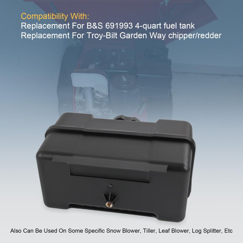 RALBDX 691993 4 Quart Plastic Fuel Tank With Cap & Shut-Off Valve Compatible With Lawn and Garden Equipment Engines,Some Specific Snow Blower,Tiller,Log Splitter Lawnmower Gas Tank For Remote Mounting - Image 3