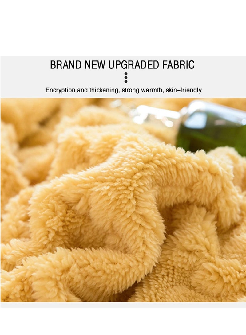 BAIG 3-Piece Luxury Plush Bedding Set – 1 Ultra-Soft Blanket (200×230cm) & 2 Matching Pillow Covers 50X75cm, Geometric Textured Design  - Image 2