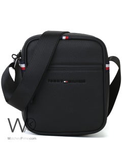 Tommy Hilfiger Plus Black Leather Original Tommy Hilfiger Crossbody Messenger Bag For Men  - Image 1
