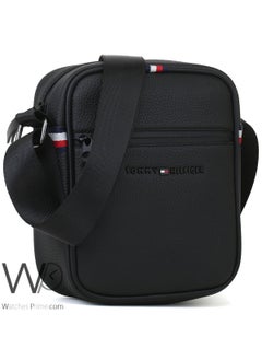 Tommy Hilfiger Plus Black Leather Original Tommy Hilfiger Crossbody Messenger Bag For Men  - Image 4