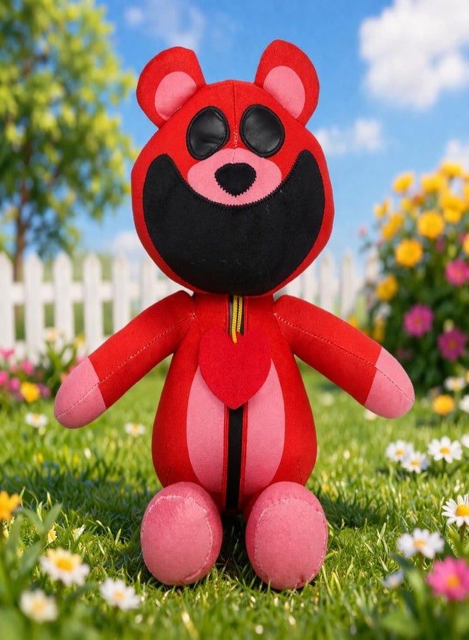 TechMax Solution Red Cute Big Smile Plush Toy Soft Stuffed Cartoon Animal Doll for Kids Hugging Gift Premium Plush Design 30 CM Style 1 - Image 5
