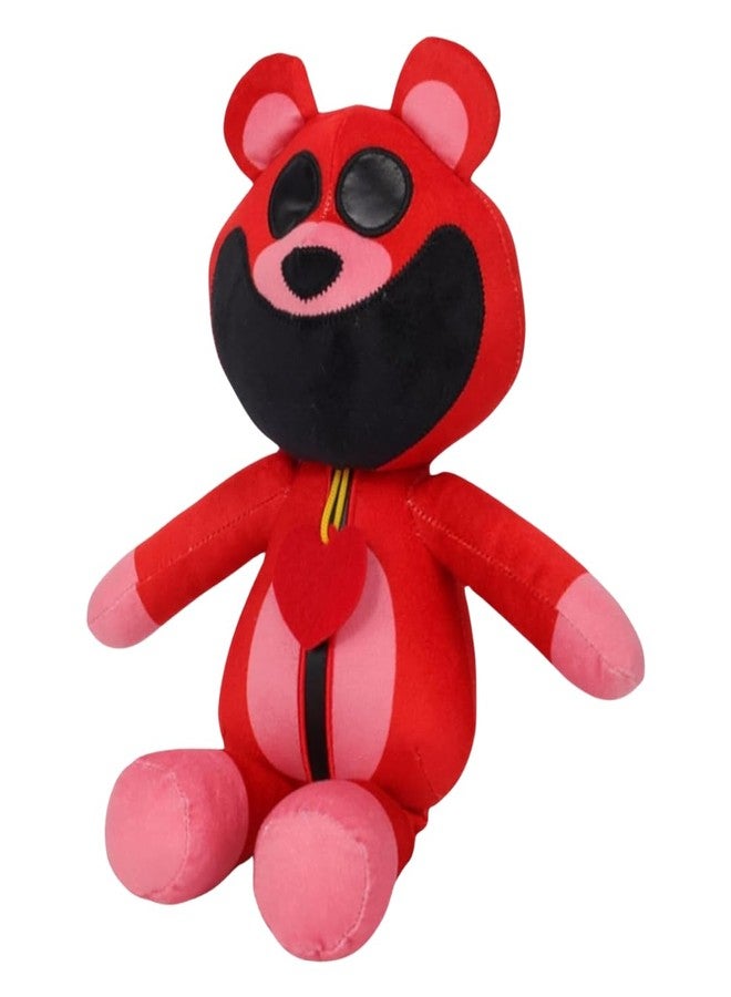 TechMax Solution Red Cute Big Smile Plush Toy Soft Stuffed Cartoon Animal Doll for Kids Hugging Gift Premium Plush Design 30 CM Style 1 - Image 1