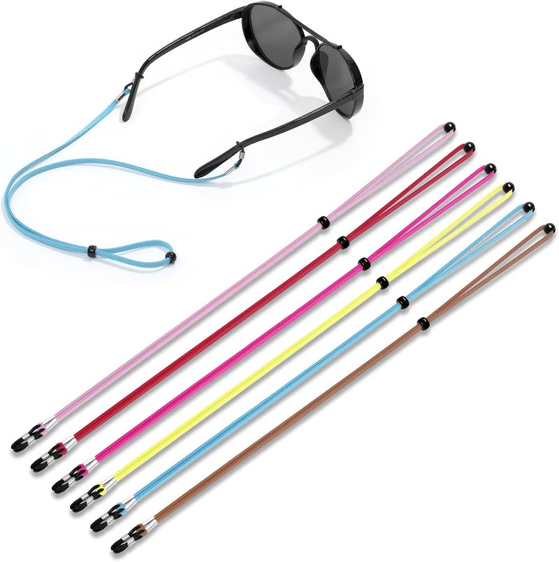 حزام نظارات VOOGLASS (6 قطع) حزام نظارات رياضية، حبل تعليق نظارات شمسية قابل للتعديل، حامل رقبة للرجال والنساء - Image 1