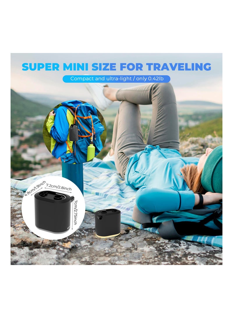 Mini Portable Electric Air Pump for Inflatables with Camping Light, 3600mAh USB Rechargeable Battery, Ideal for Pool Floats, Mattresses, Swimming Rings, and Vacuum Bags (Includes 8 Nozzles) - Image 2