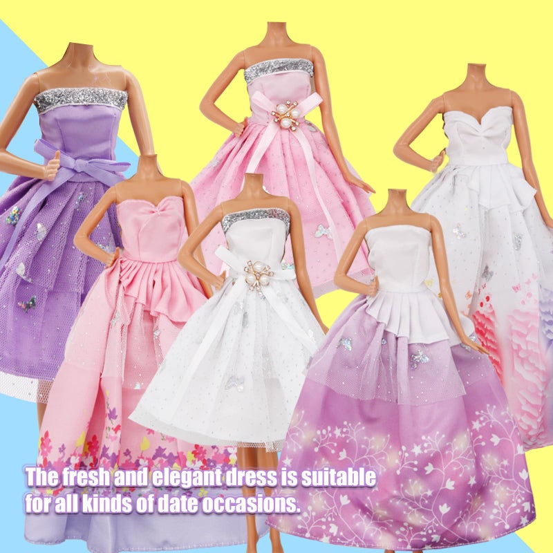 ZTWEDEN Doll Dress Set with Handmade Doll Clothes Wedding Party Dresses Gown Includes Gloves for 11.5 Inch Girl Dollï¼ˆ6 Stylesï¼‰ - Image 5