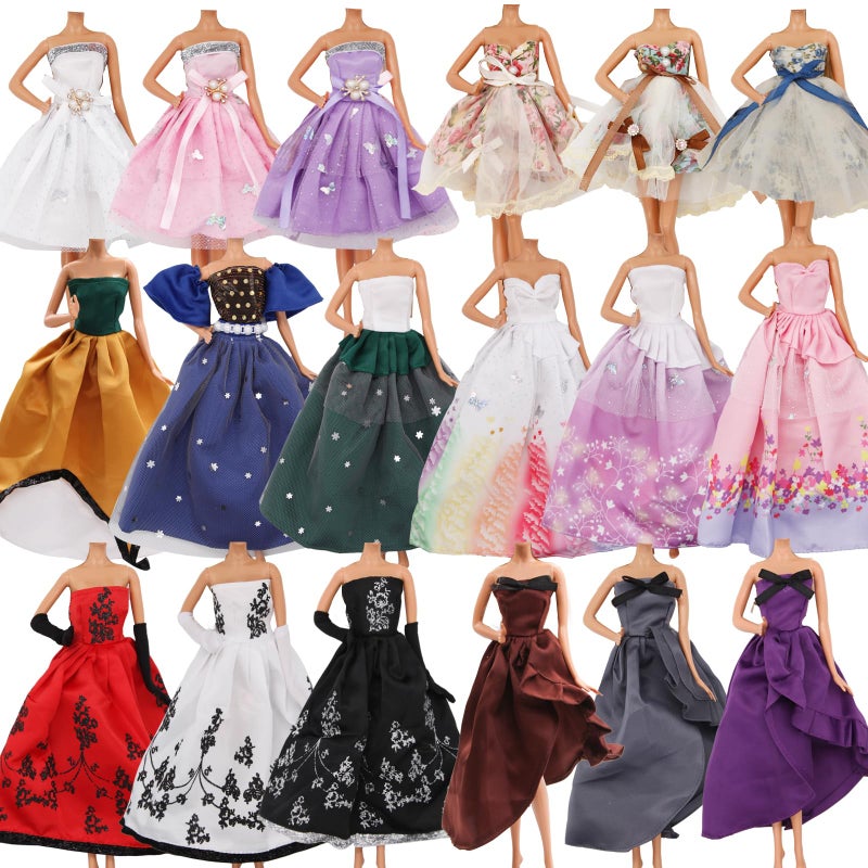 ZTWEDEN Doll Dress Set with Handmade Doll Clothes Wedding Party Dresses Gown Includes Gloves for 11.5 Inch Girl Dollï¼ˆ6 Stylesï¼‰ - Image 1