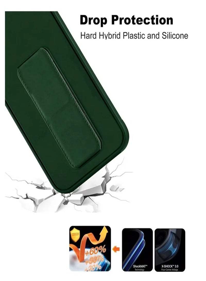 ARMOR Case Cover For Honor X7c With Magnetic Hand Grip 3 in 1 Green - Image 4