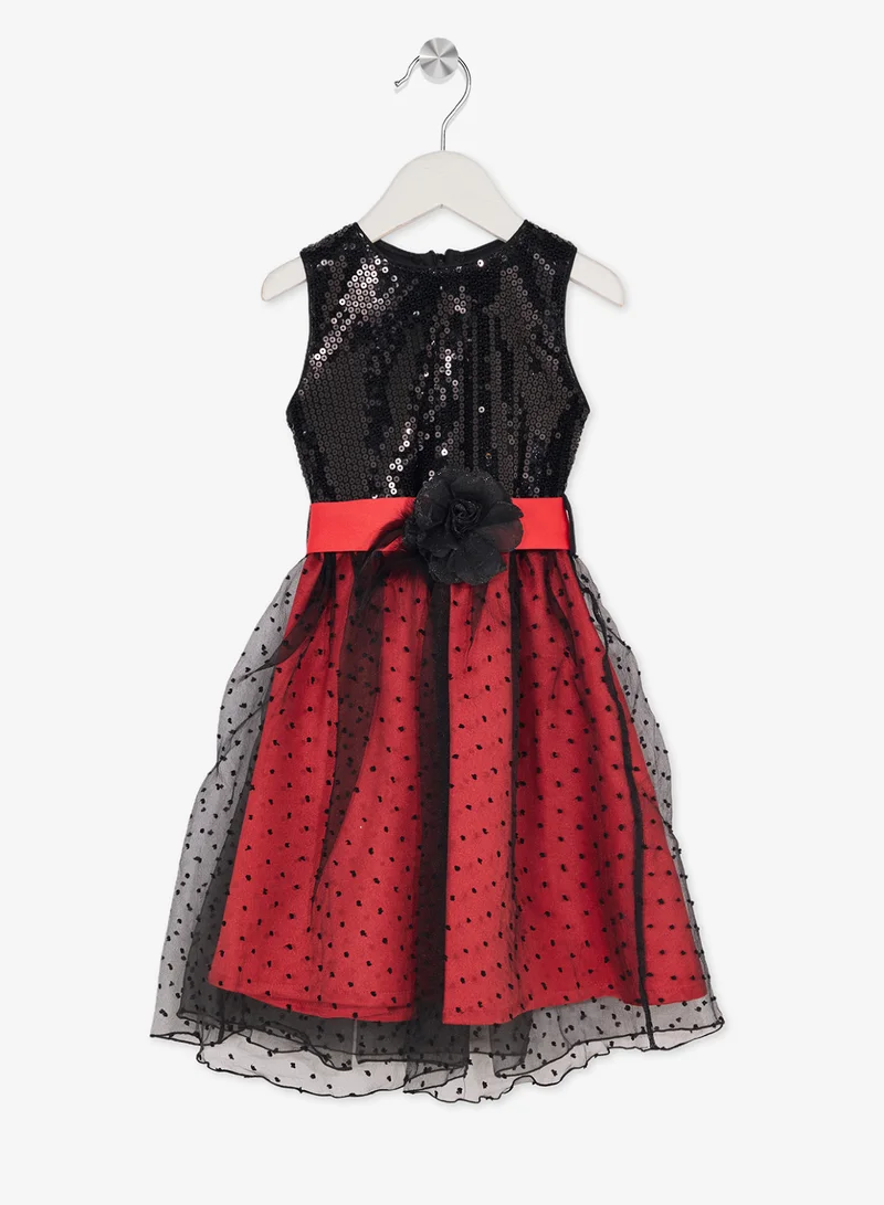 Little Golden Apple Little Sequin Bodice Dress