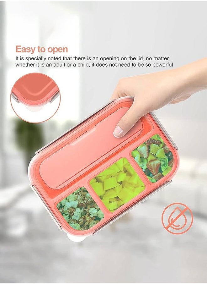 LO.BABY.VE - Lunch Box for Kids Adults,Bento Lunch Box,Lunch Containers for Adults/Kids/Toddler,1300ML-4 Compartment Bento Lunch Box,Microwave & Dishwasher & Freezer Safe,BPA Fre (Pink) - Image 1
