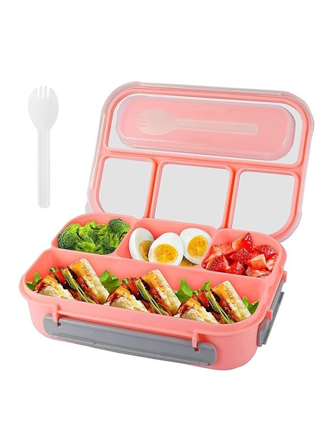 LO.BABY.VE - Lunch Box for Kids Adults,Bento Lunch Box,Lunch Containers for Adults/Kids/Toddler,1300ML-4 Compartment Bento Lunch Box,Microwave & Dishwasher & Freezer Safe,BPA Fre (Pink) - Image 1