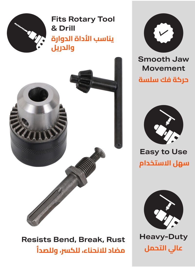 LAWAZIM Chuck Key Set 3-Piece | Chuck Drill for Impact Drivers Quick Change Shank | Drill Converter Includes Adapter for Impact Guns | Hex to Chuck Drill Bit Adapter  - Image 3