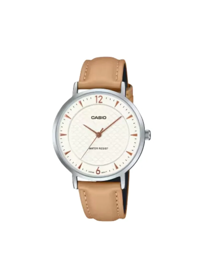 كاسيو Women's Leather Analog Watch LTP-VT04L-7A1DF - 34 mm