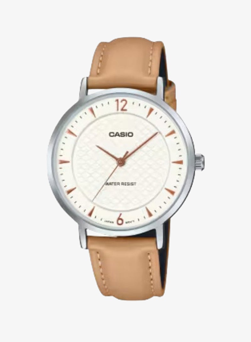 Women's Leather Analog Watch LTP-VT04L-7A1DF - 34 mm