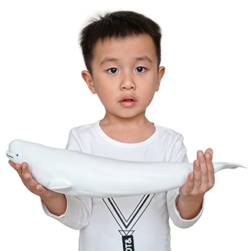SmilerSmile Simulated Ocean Big Animal, One pc 15Inch Soft Filled Rubber Sea Educational Toys (Beluga) - Image 1