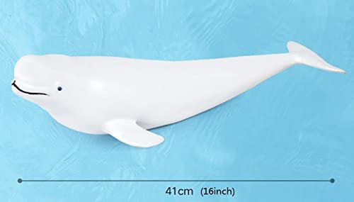 SmilerSmile Simulated Ocean Big Animal, One pc 15Inch Soft Filled Rubber Sea Educational Toys (Beluga) - Image 2