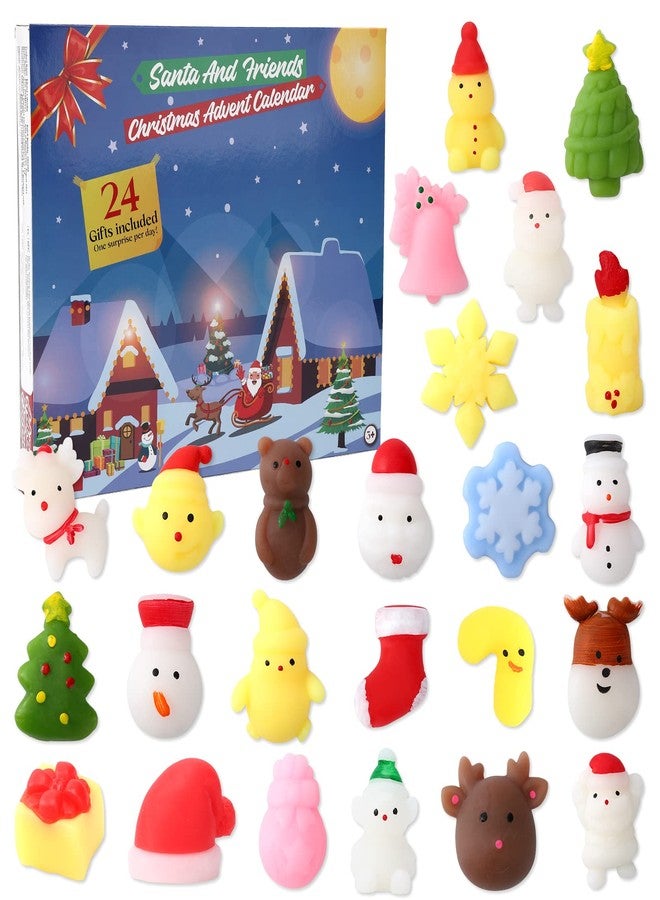 Acekid Christmas Advent Calendar 24 Days, 2022 Christmas Countdown Calendar for kids with 24 Different Squishy Toys, Christmas Stocking Stuffers, Xmas Party Favors Gifts for Babies Toddlers Kids - Image 1