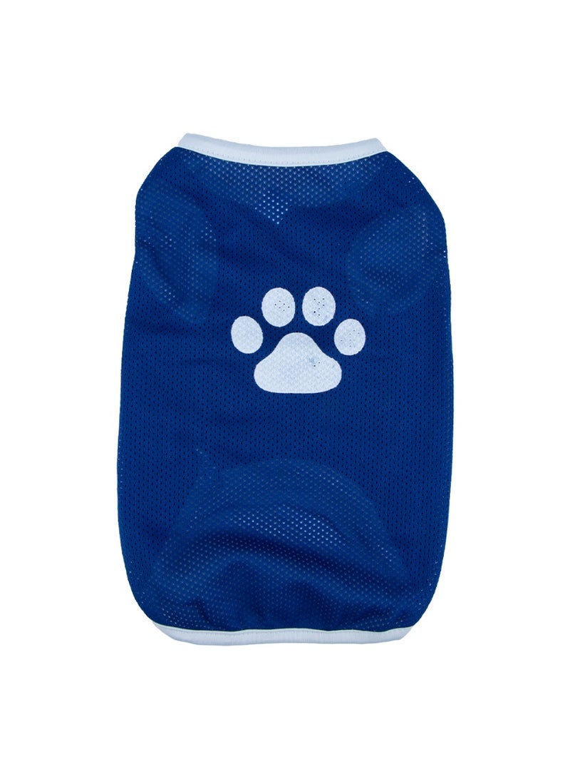 Daiso Pet Clothing Paw Print | Medium | Blue Stylish Outfit for Dogs & Cats - Image 2