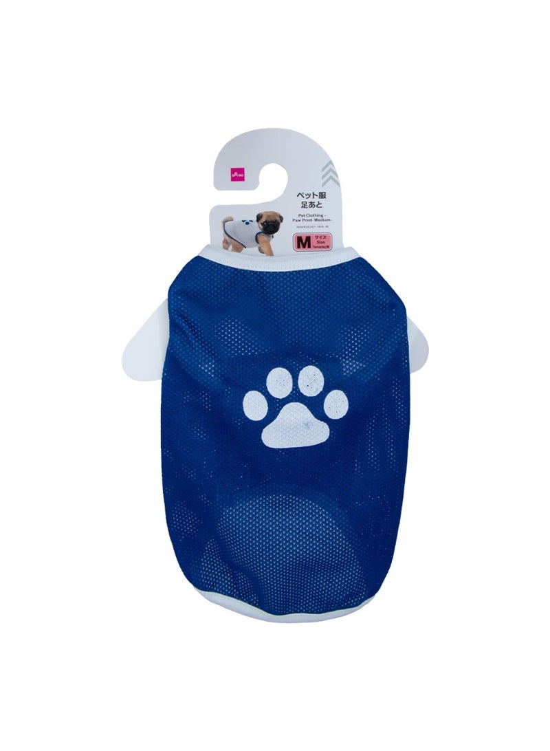 Daiso Pet Clothing Paw Print | Medium | Blue Stylish Outfit for Dogs & Cats - Image 1