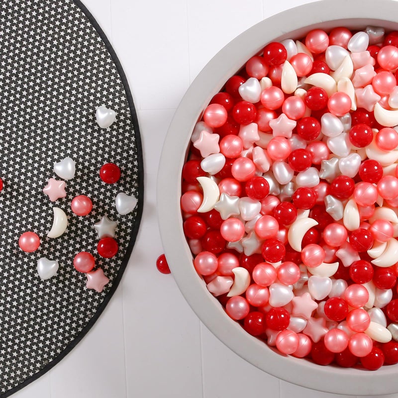 GOGOSO Star Heart Moon Ball Pit Balls Shaped Play Balls for Ball Pit 100 200 500 1000 Crush Proof Bpa Free Kids Toddler Baby Pastel PelotasFiery Scarlet Red 100 - Image 2