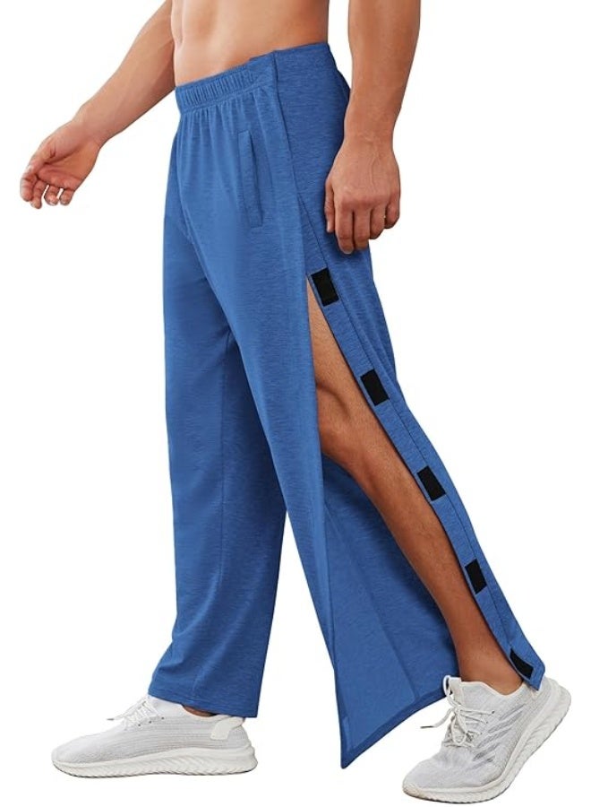 Men's Tear-Off Pants for Post-Surgery Patients with Leg Immobility: Side-Swept, slit-front athletic pants with a relaxed fit and pockets. - Image 2