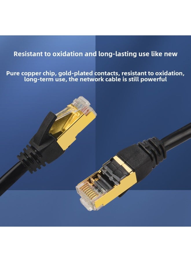 Generic Super Class Six Gigabit Finished Network Cable CatClass 6 Network Cable Shielding Computer Network Cable Jumper Router Connection Line-Color:Black Gold Head-Line Length:20M  - Image 5
