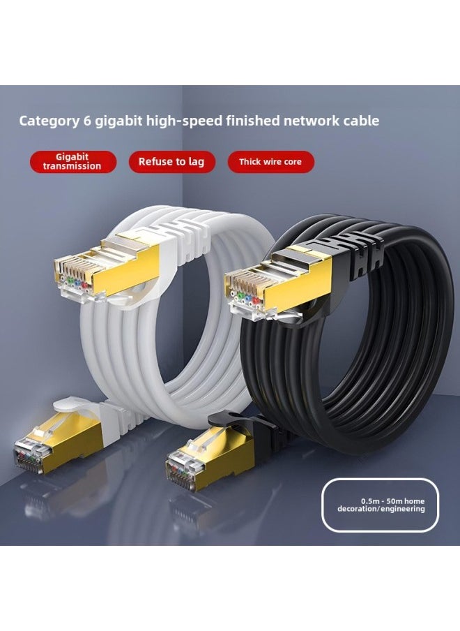 Generic Super Class Six Gigabit Finished Network Cable CatClass 6 Network Cable Shielding Computer Network Cable Jumper Router Connection Line-Color:Black Gold Head-Line Length:20M  - Image 2