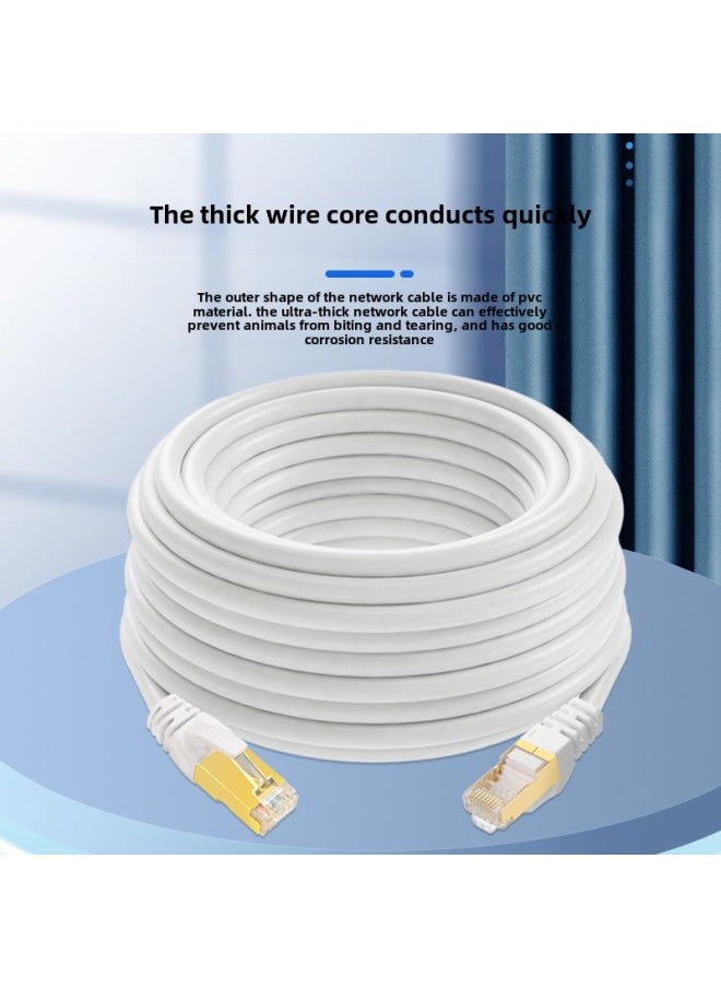Generic Super Class Six Gigabit Finished Network Cable CatClass 6 Network Cable Shielding Computer Network Cable Jumper Router Connection Line-Color:Black Gold Head-Line Length:20M  - Image 3