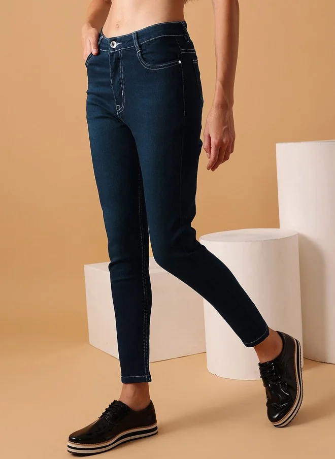 STREET 9 Skinny Fit Medium Blue Jeans for Women