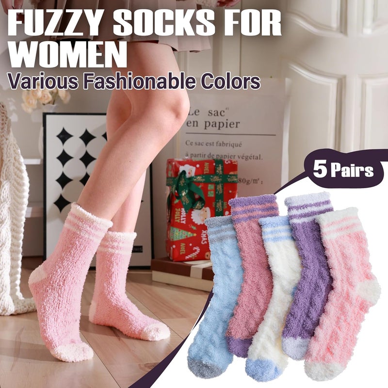 ANTSANG Fuzzy Socks for Women, Fluffy Warm Soft Slipper Socks for Winter & Home, Ideal for Teen Girls - Image 4