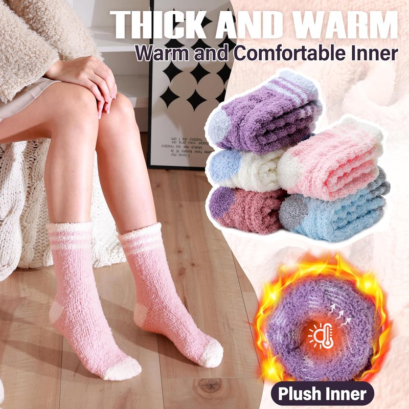ANTSANG Fuzzy Socks for Women, Fluffy Warm Soft Slipper Socks for Winter & Home, Ideal for Teen Girls - Image 3