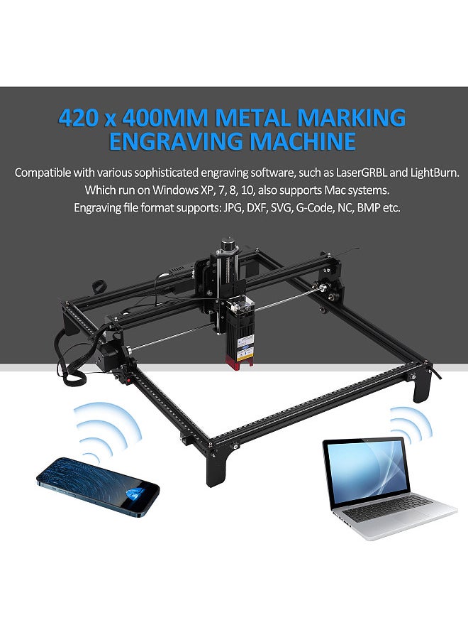 40W BT Laser Engraver Cutter 4240 CNC Laser Engraving Machine 420x400mm Large Working Area 10000mW Optical Power Fixed Focus Compressed Spot High Precision